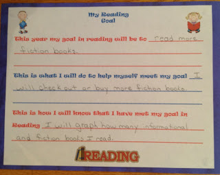 Forms for setting reading goals