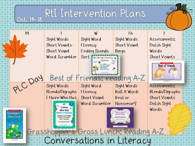 RtI reading activities and resources