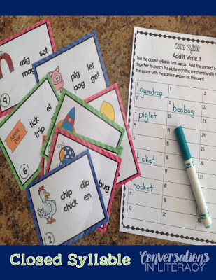 Closed Syllable Multisyllabic Word Activities