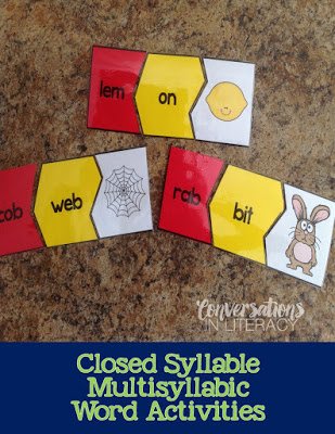 Closed Syllable Multisyllabic Word Activities