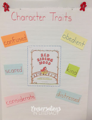 character traits anchor chart for folktale Red Riding Hood