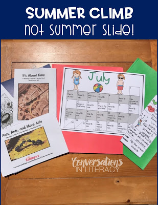 Using Summer Reading Folders for Summer Climb not Summer Slide