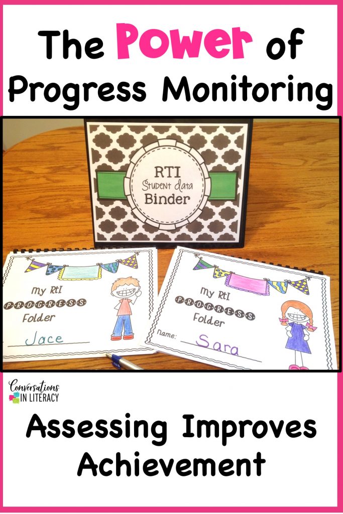RTI progress monitoring for reading and special education is powerful! Using data forms and data sheets for binders helps teachers and students with goals.  Use tracking tools and chart templates for organization of assessments and learning in RTI. kindergarten, first grade, second grade, third grade, upper grades #RTI #readinginterventions #guidedreading #kindergarten, #first grade #conversationsinliteracy #classroomorganization #elementary