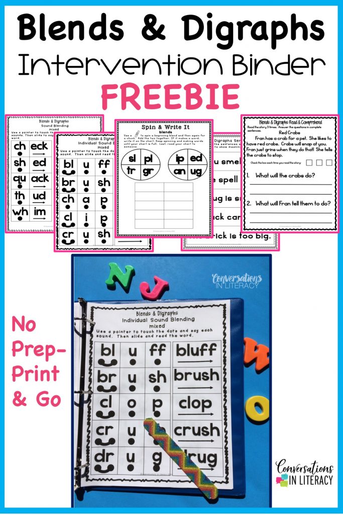 FREEBIE! Phonics Word Work Binders. Phonics decoding activities and ideas for guided reading and reading interventions that build fluency! Increase learning during small groups with fun practice for kids. Teachers use these phonics activities to build up from word level to fluency with reading passages.  Great for struggling readers too! #kindergarten #firstgrade #secondgrade #thirdgrade #conversationsinliteracy #phonics #fluency #comprehension #classroom #elementary #decoding #readinginterventions #guidedreading 