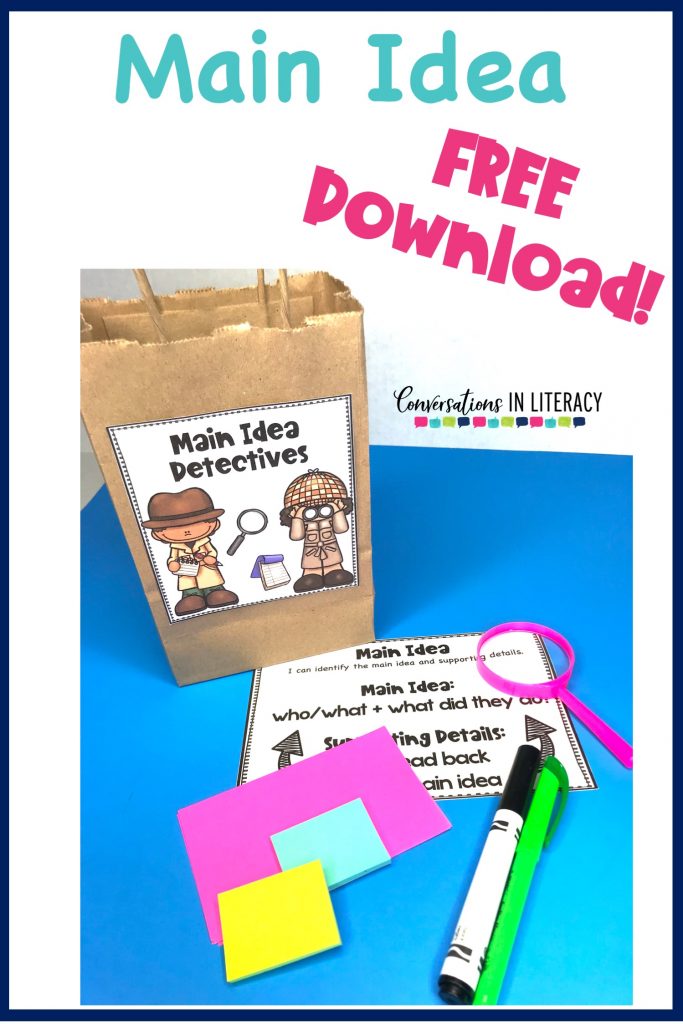 Teaching main idea and supporting details in a fun way so students can understand this comprehension skill. #guidedreading #freebies #conversationsinliteracy #comprehension #classroom #elementary #thirdgrade #secondgrade #fourthgrade #fifthgrade  #comprehensionstrategies #anchorcharts  #readinginterventions 2nd grade, 3rd grade, 4th grade, 5th grade