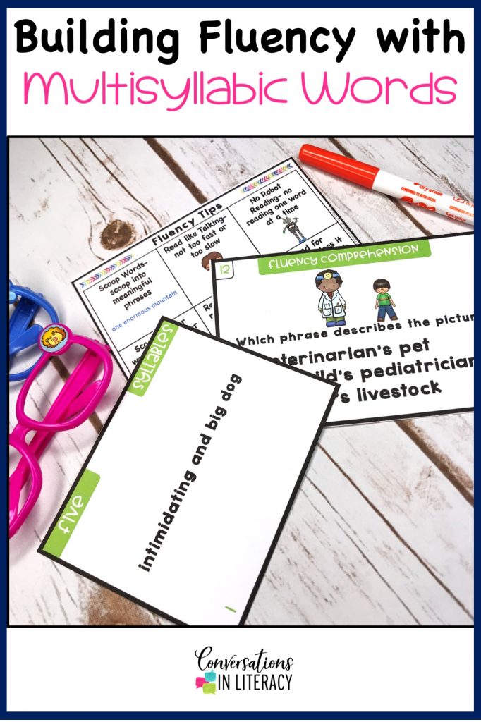 Fluency Phrases and Comprehension Task Cards with marker by Conversations in Literacy