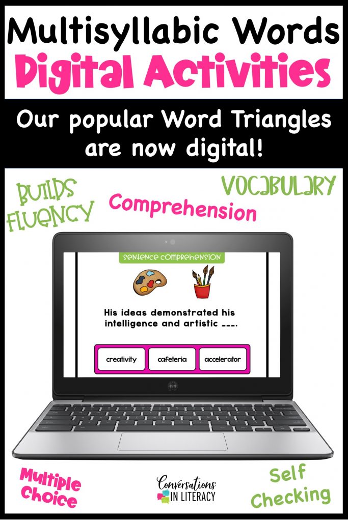 Digital learning cards on a computer by Conversations in Literacy