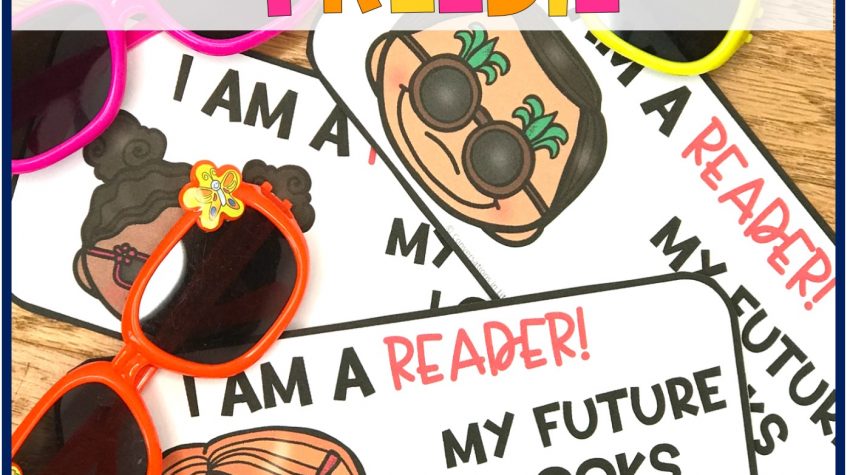 pin, orange, and yellow sunglasses with Free printable My Future Looks Bright for end of the year student gifts by Conversations in Literacy