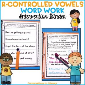 Reading Intervention Phonics Fluency Binder R Controlled Vowel Distance ...