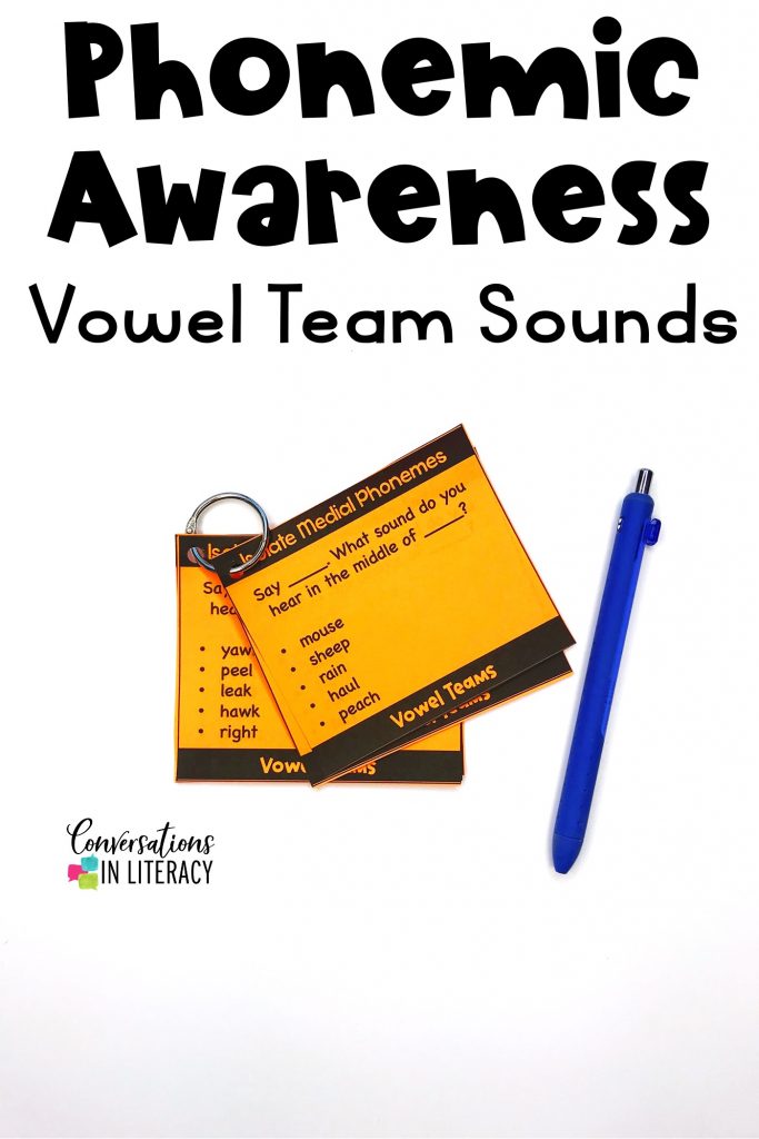 Phonemic awareness activity cards with blue pen by Conversations in Literacy