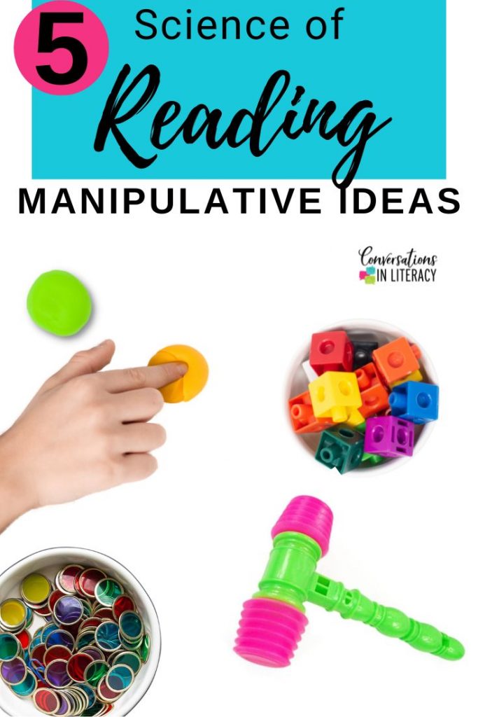 Science of Reading Play Doh, Bingo chips, mallet and math cubes by Conversations in Literacy