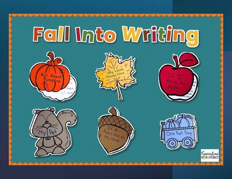 ๐ Need a fall bulletin board that doubles as student work? These fall writing crafts make a bright, ready-to-hang display in no time! Students write on fun fall shapes and you get a fall board everyone will notice. ๐ The fall writing prompts included along with lined and unlined paper options. ๐ These fall writing activities work for centers, small groups, and whole-class lessons. Save this pin for your fall bulletin board planning! ๐